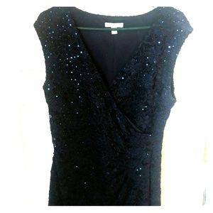 Dress Barn Navy Lace Sparkly Dress Sz 14
